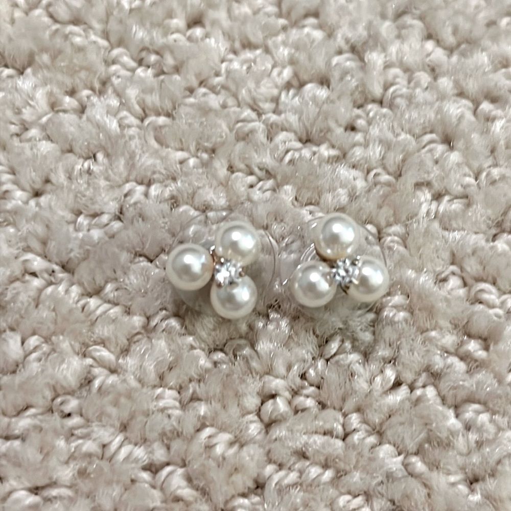 J.Crew factory Pearl and Rhinestone cluster stud earrings